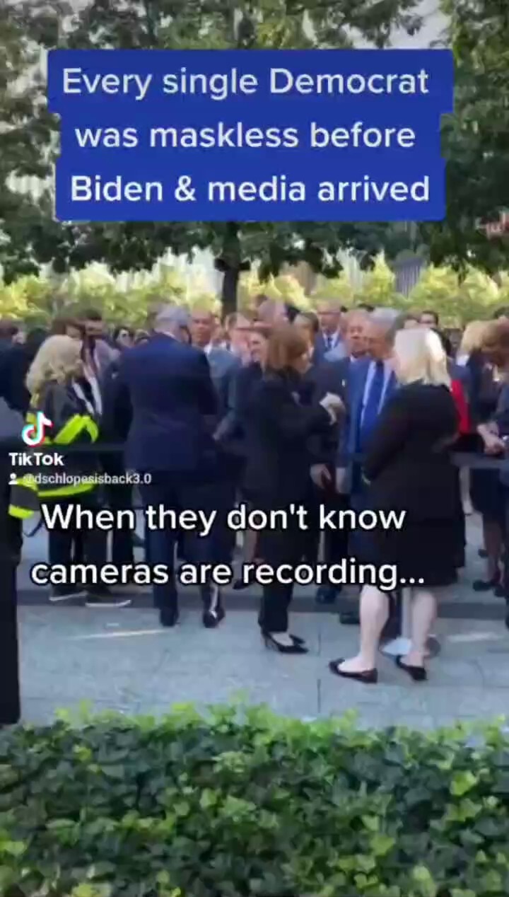None of these evil hypocrites wear masks at their private parties, instead they pretend to wear mask...