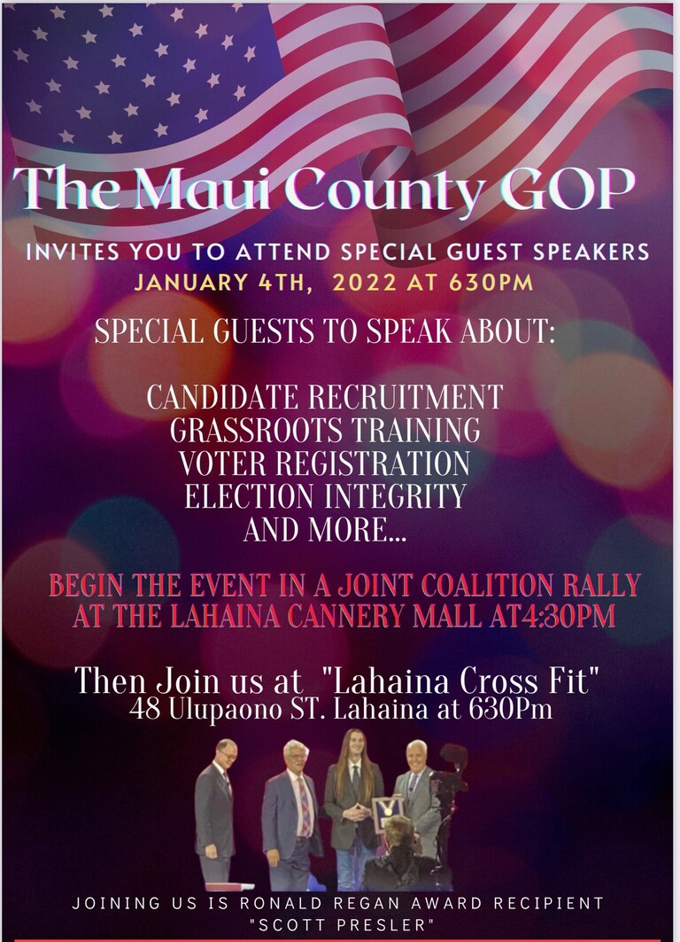 See you TODAY, Maui, Hawaii!
When: January 4th
Time: 6:30 pm
Where:
48 Ulupono Street
Lahaina, HI 96761
I’m going to cover election integrity, how to run