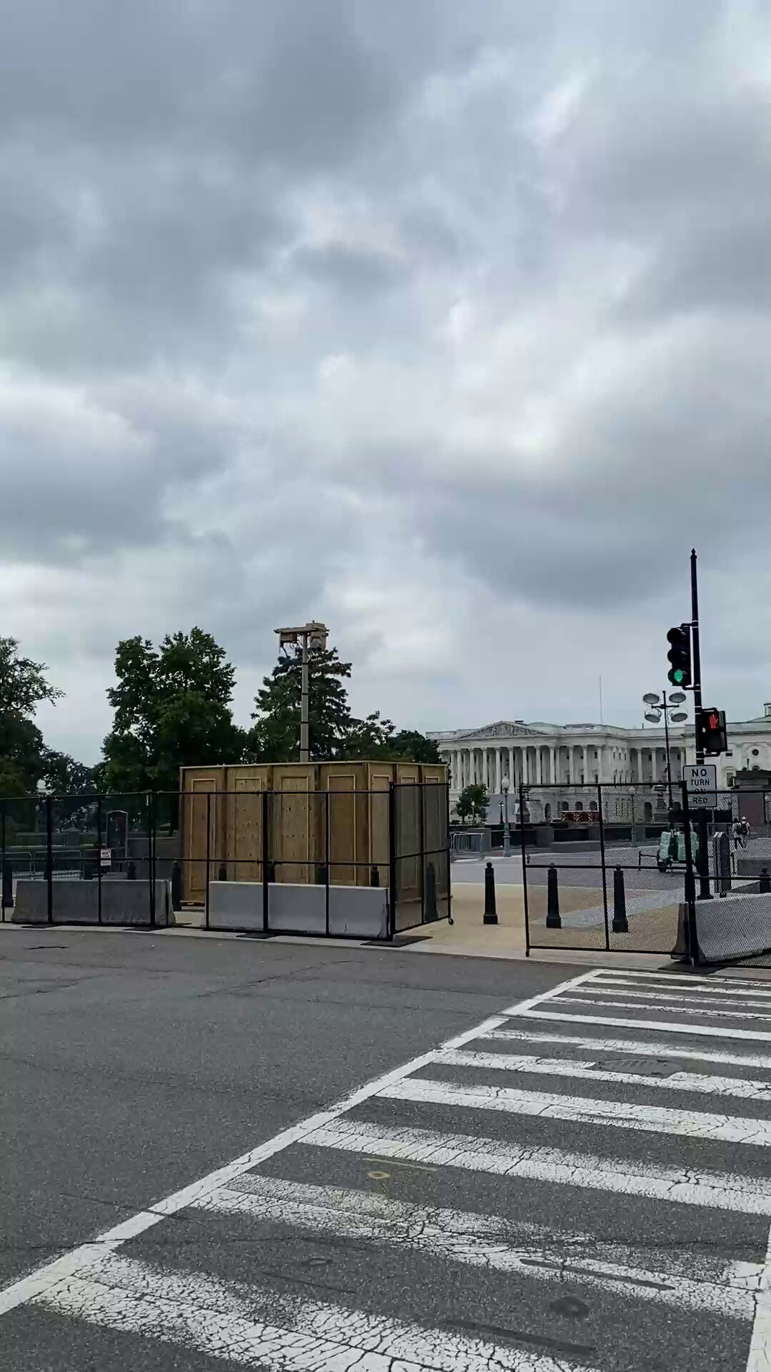 Motion-tracking watchtower installed outside the US Capitol along with new fencing