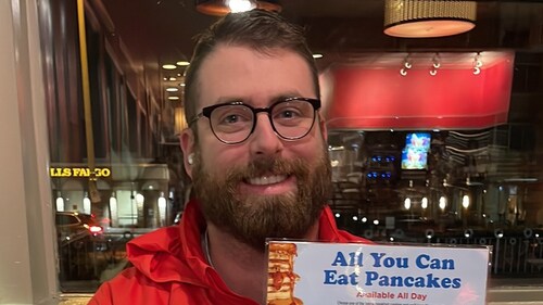 Going for the IHOP all you can eat pancake record - how many can I eat? Tune in!