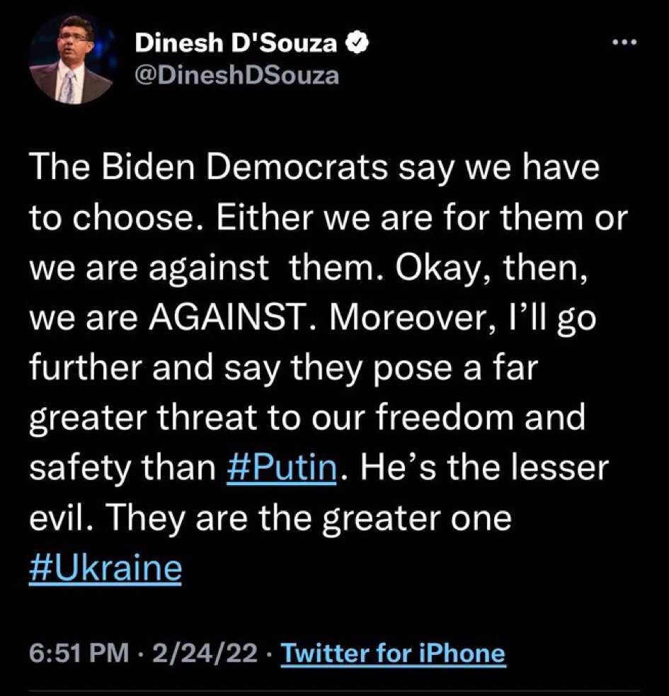 Since I’m trending on Twitter for this “outrageous” statement, I figured I would share it again. It’s nicely stated, and as Richard Nixon once said, it has the added merit of being true #Putin #ukraine 