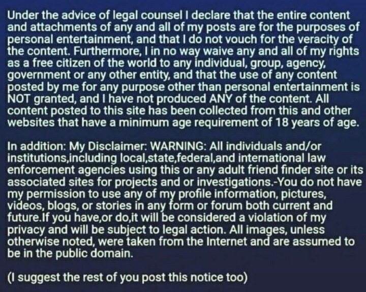 Just in case you want to pin a disclaimer to your GETTR account. Here it is. ❤️🇺🇸👍🏻 

