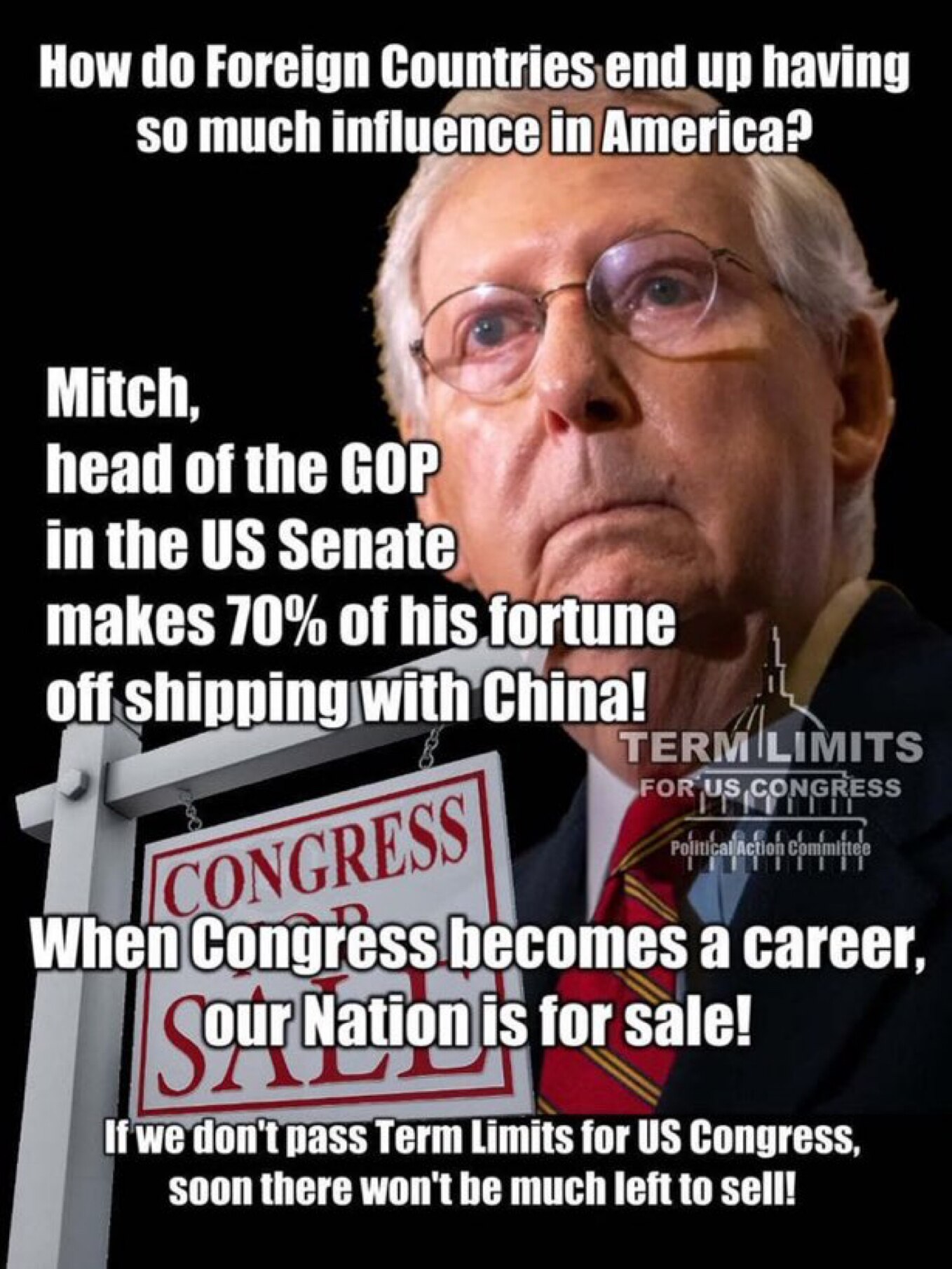 Cocaine Mitch is owned by the CCP…along with 3/4 of our “representatives”.       “DC is a sewer” 

