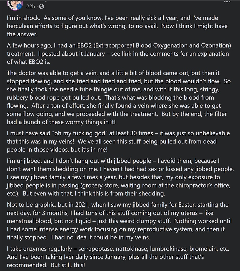 Extremely troubling report of #vaxxnoodles in an #unvaccinated woman and she's even more careful aro...