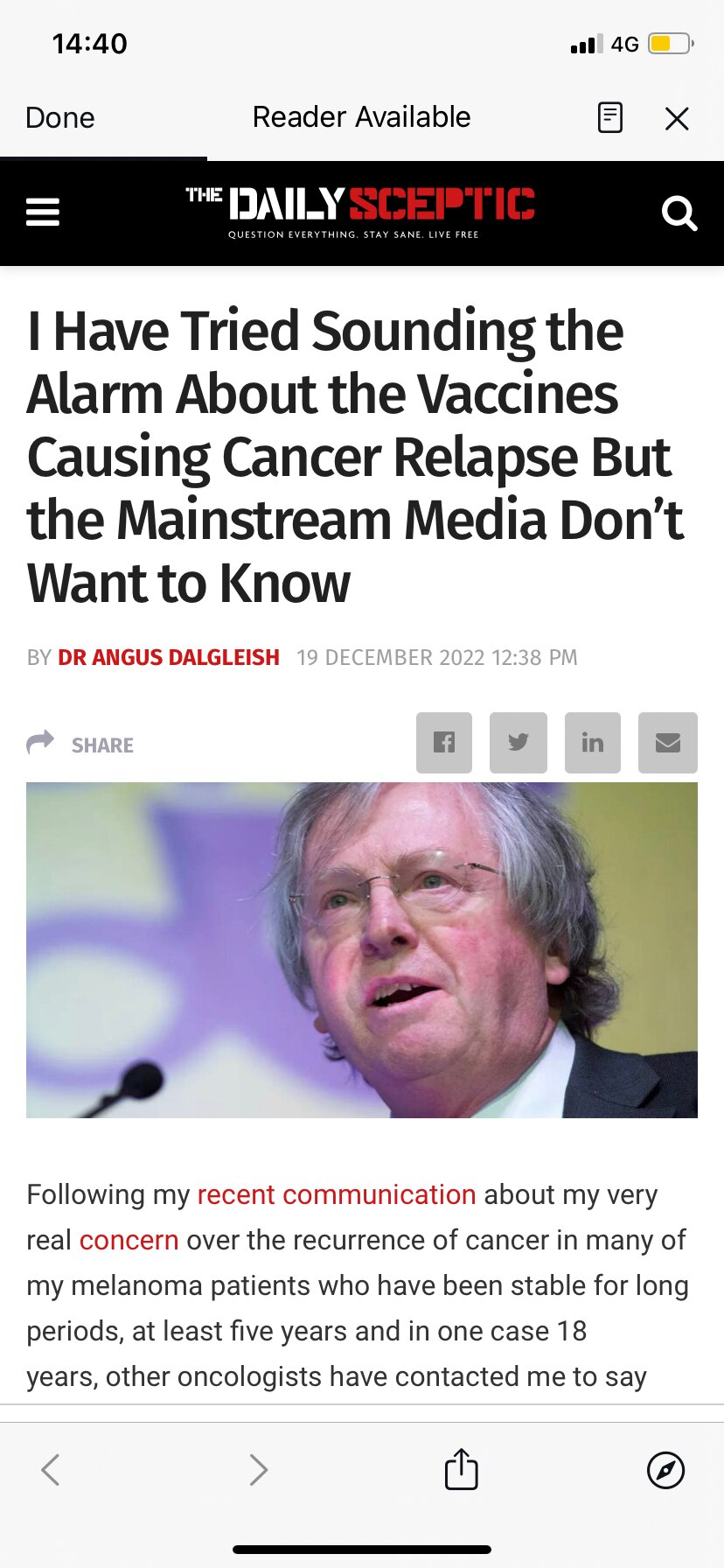 Professor Dalgeish is highly respected.
#whywonttheylisten

https://dailysceptic.org/2022/12/19/i-ha...