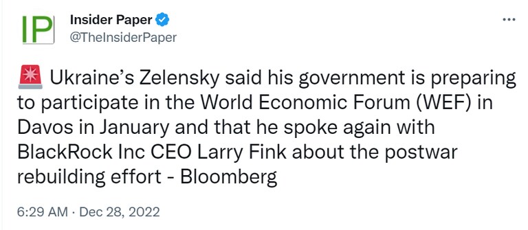 Zelensky, BlackRock, Larry Fink, Klaus Schwab...it's a regular globalist Legion of Doom...