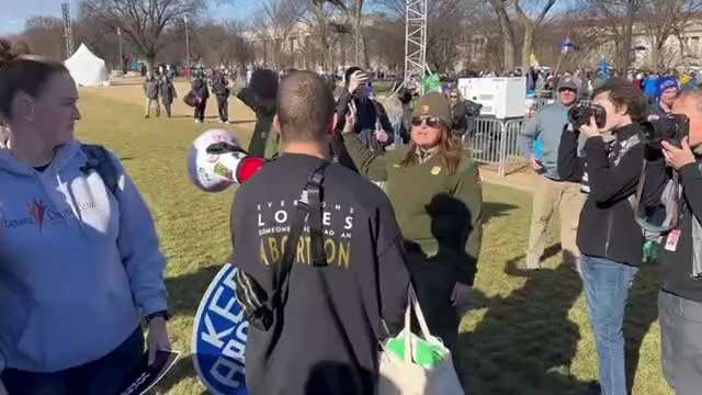 Police have removed two abortion activists for trying to disrupt the March for Life rally.