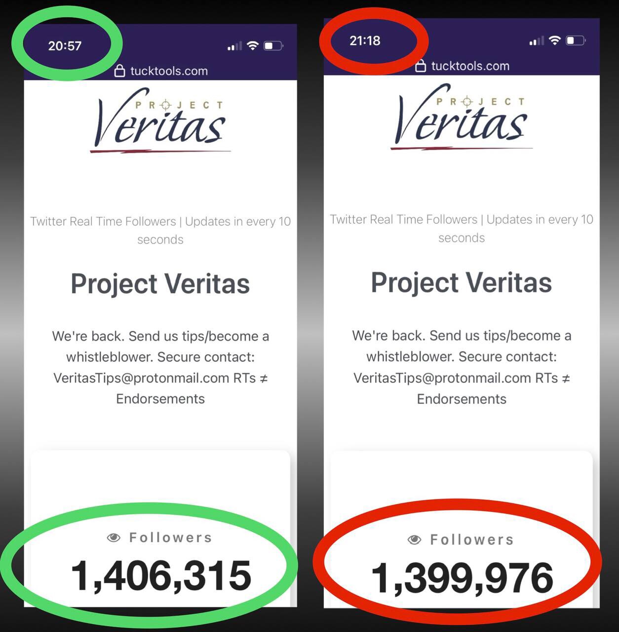 Project_Veritas Twitter account is currently haemorrhaging followers, with 6,000 lost in the last 20 minutes alone. 

I guess they underestimated James O’Keefe’s value 🤡
