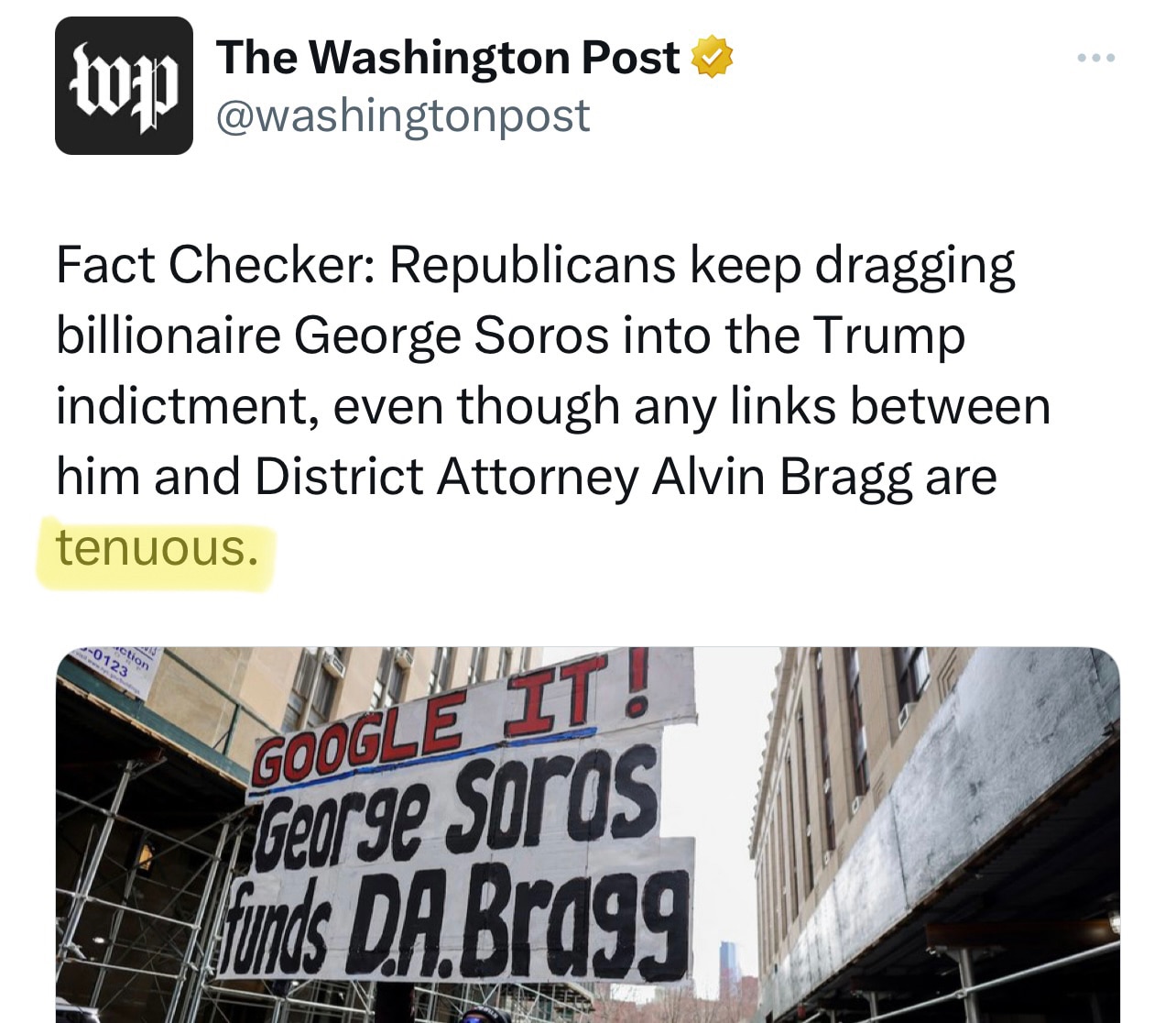 The Bezos / Amazon Washington Post stays busy with propaganda.

There’s nothing “tenuous” about a MI...