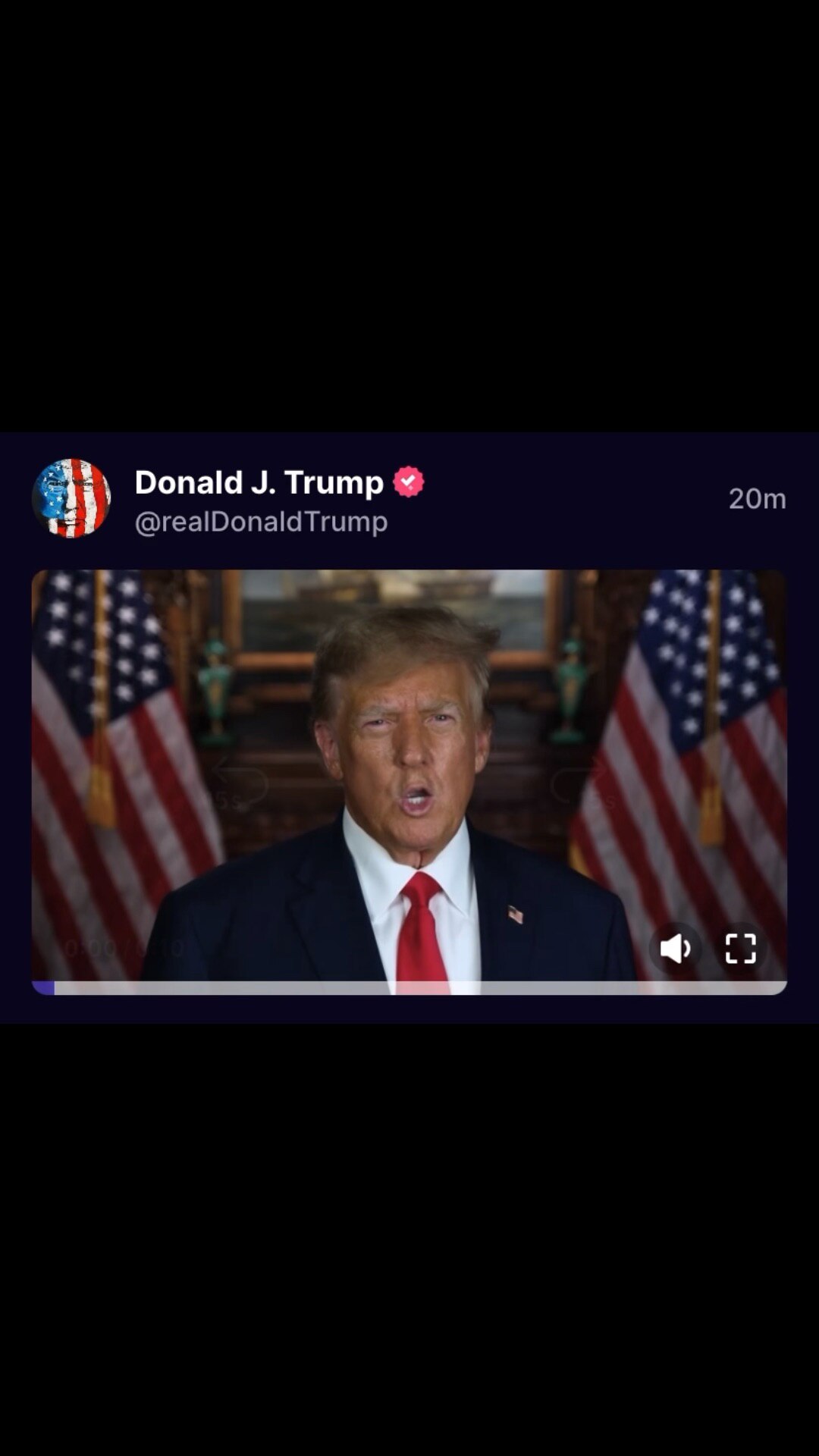 Latest post from Trump. Short and sweet.