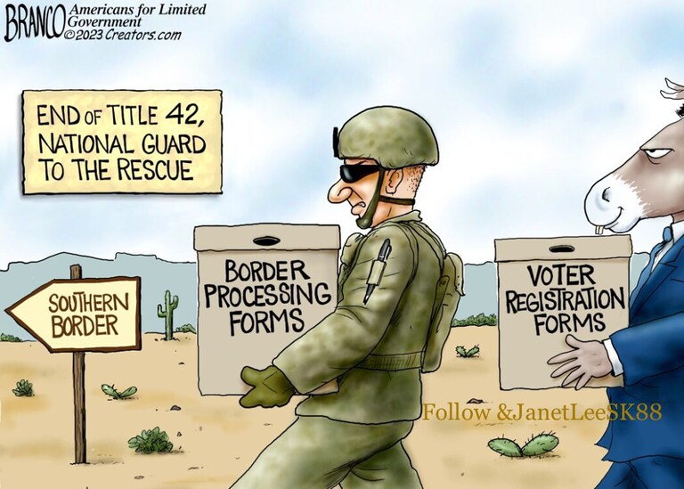 REPOST if you are THANKFUL for 1A of the United States Constitution
πΊπΈπ«πΊπΈπ«πΊπΈπ«πΊπΈπ«πΊπΈπ«πΊπΈπ«πΊπΈ
π₯π₯TITLE 42 uplifted!!π₯π₯TROOPS Deployed