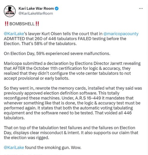 BOMBSHELL: Maricopa County KNEW the machines would fail on election day.