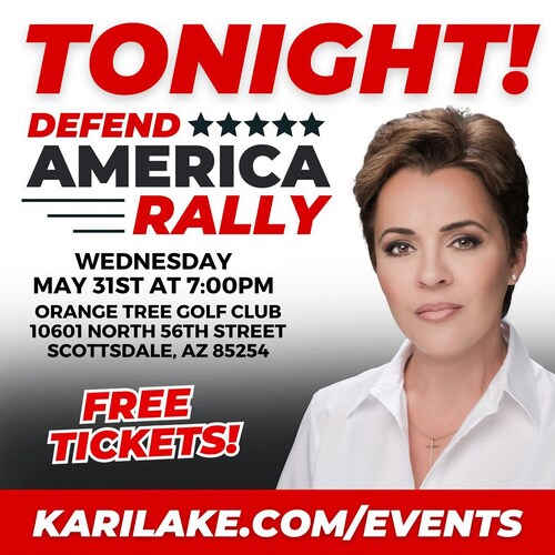 🚨TONIGHT🚨

Join @KariLake & Tom Homan for our Defend America Rally at Orange Tree Golf Club! 

Doo...