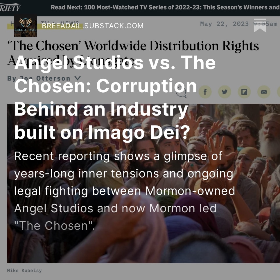 Angel Studios vs The Chosen:

It seems that a Pandora’s box (including a major suit), kept sealed be...