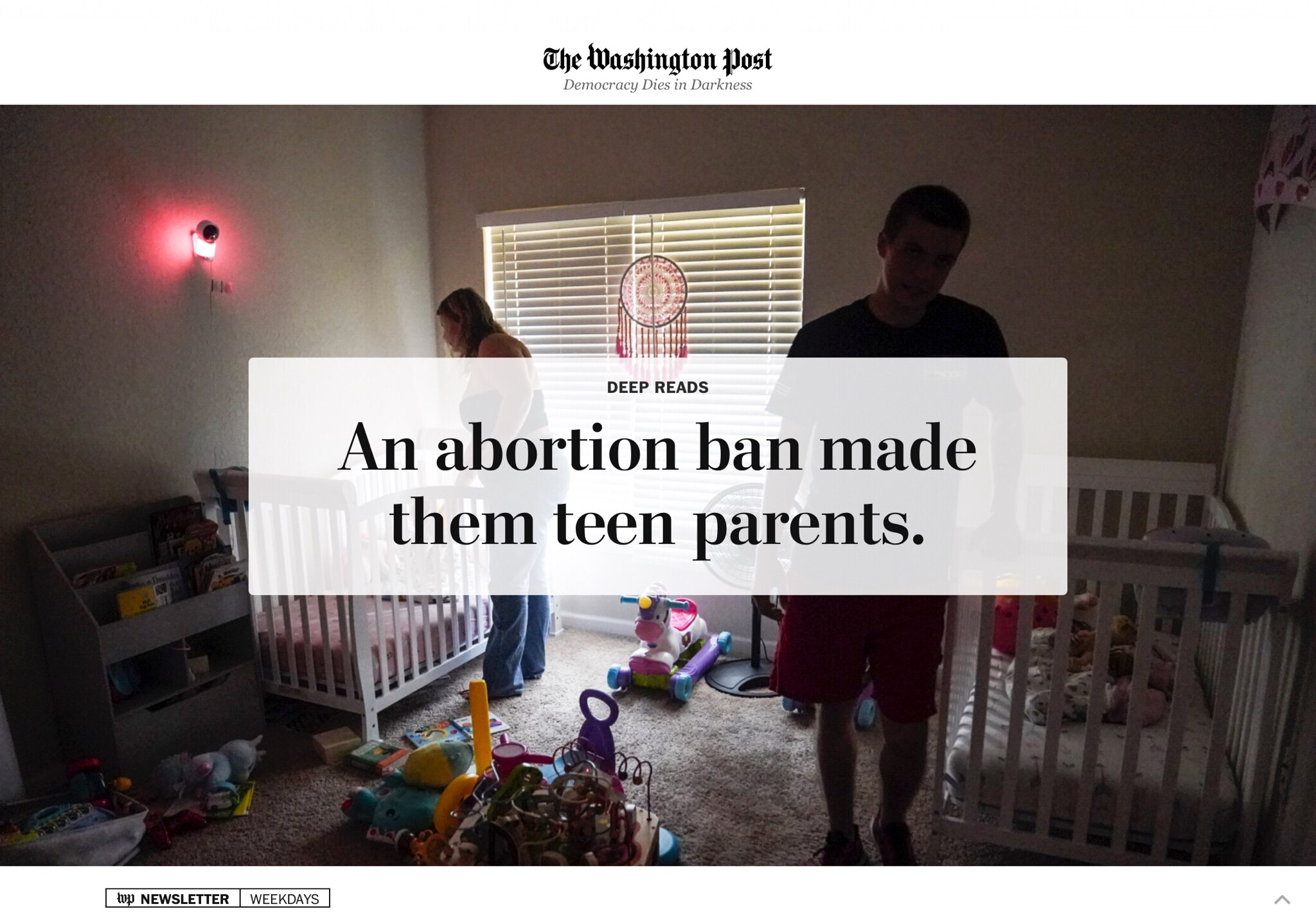 .
WRONG
Unprotected premarital sex made them teen parents. An abortion ban prevented the murder of their twin babies.

“I can’t even think that way now. They are our babies, they are people and we are proud of the decision we made for our family” Brooke & Billy High

#MaryJane101  🙏🏼 #NoRegrets

https://www.washingtonpost.com/politics/interactive/2023/texas-abortion-law-teen-parents/?itid=sr_1
