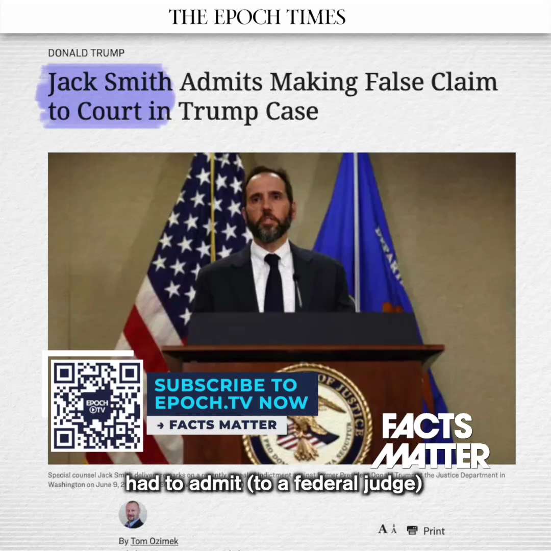 Special Counsel Jack Smith has just dropped a bombshell on himself concerning the Mar-a-Lago classif...