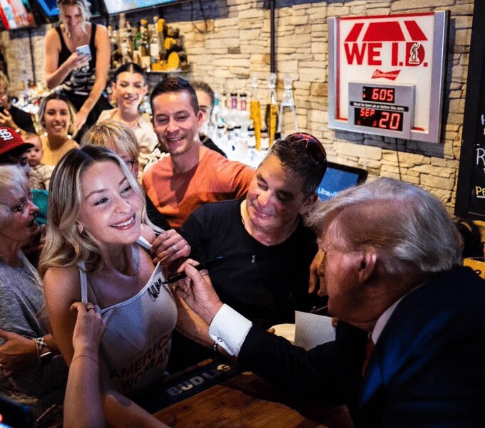 I still can’t believe a woman in Iowa got Trump to sign her chest. Pretty epic. The DeSimps are losing their mind over President Trump’s perfect hover hand