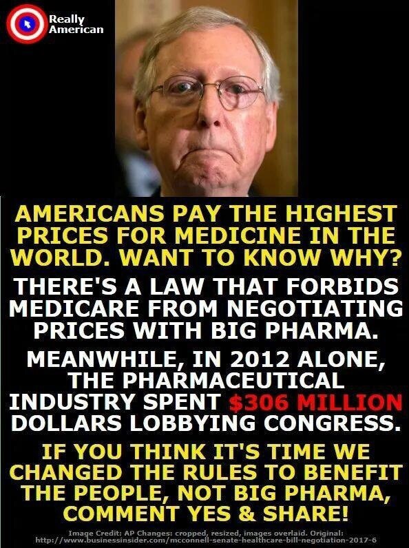 Pharma has invaded all aspects of our our lives. They push treatments not cures…
cures end their income stream. Now we know they create these “viruses” which are bioweapons and sell you prevention jabs that CAUSE lethal damage and severe compromise. They control Congress, the AMA and CDC. Hold pharma to account for the injury and death they CAUSE! End this LEGALIZED genocide!!! 