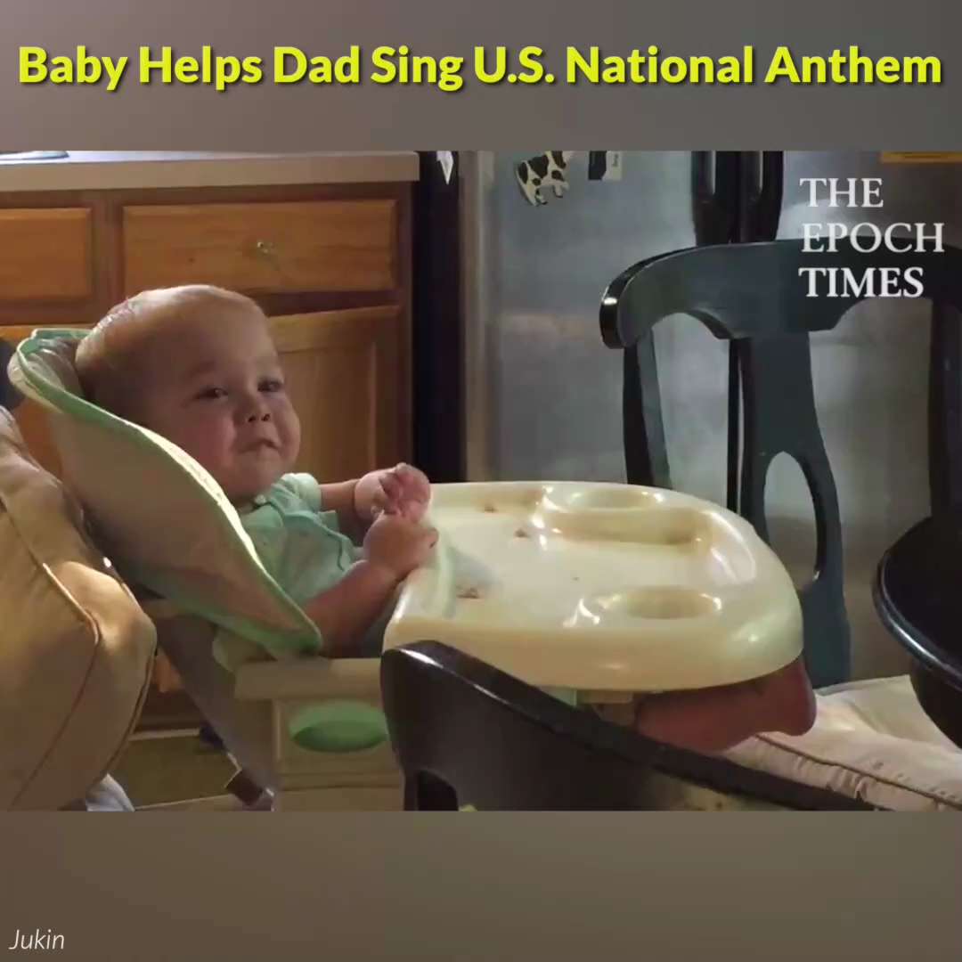 This might be the most patriotic baby on the internet. Look at the hand gestures!		Credit: JukinMedia