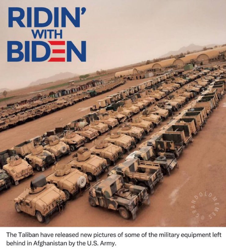 The fraudulent Biden administration surrendered $85 Billion dollars worth of US Military equipment in Afghanistan….. Hamas has been buying these weapons fr