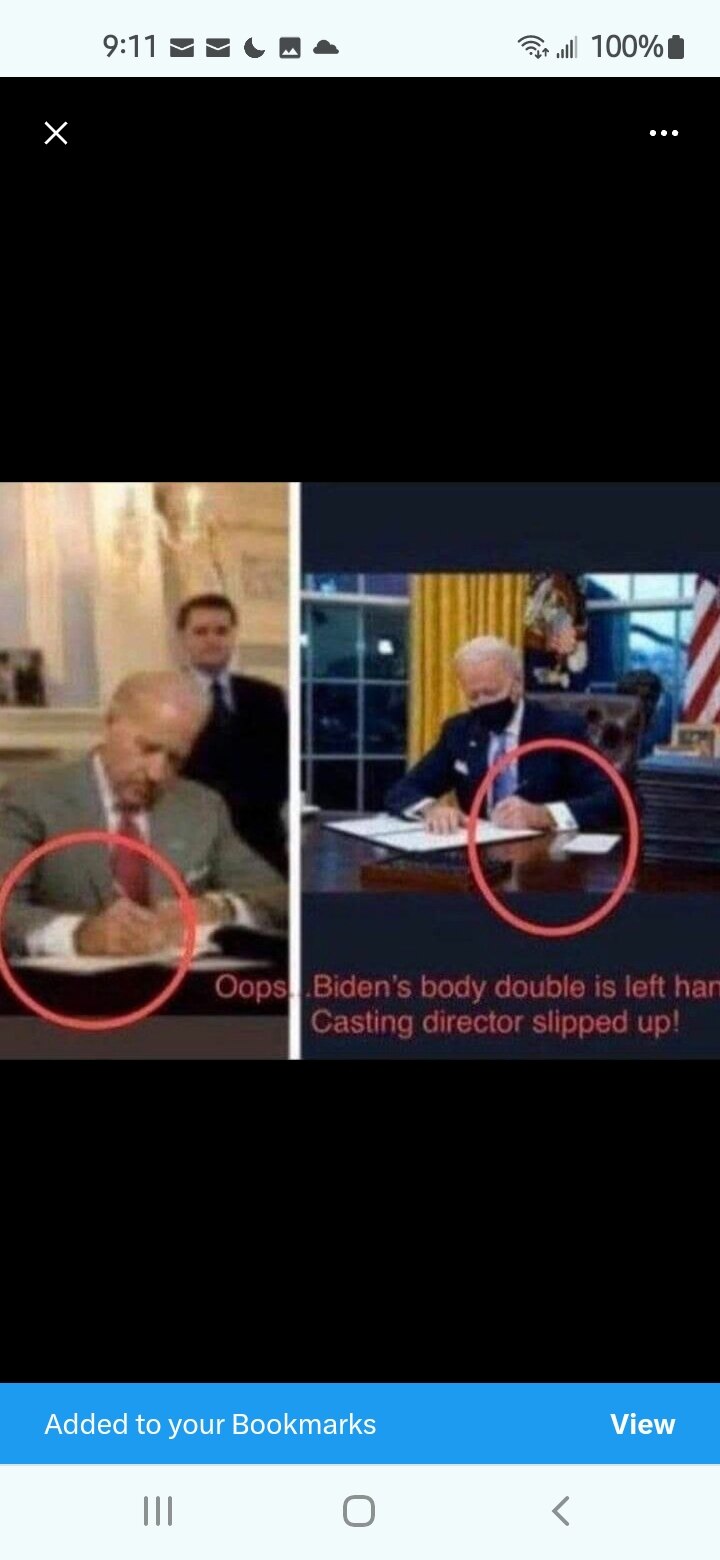 Wow... so now Biden has become right handed...he can't talk but he has learned to write with his rig...