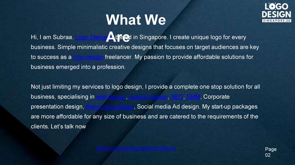 The “About Us” page is more than a mere introduction — Logo design Singapore


The “About Us” page i...