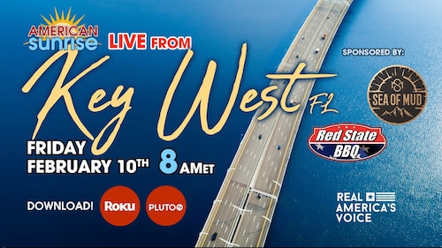 Join American Sunrise show hosts, Ed Henry, Karyn Turk, and Terrance Bates LIVE on location in KEY WEST FLORIDA 
Catch past shows: https://americasvoice.news/playlists/american-sunrise/
SUBSCRIBE: https://realamericasvoice.substack.com
GET RAV GEAR: https://realamericasvoice.launchcart.store/