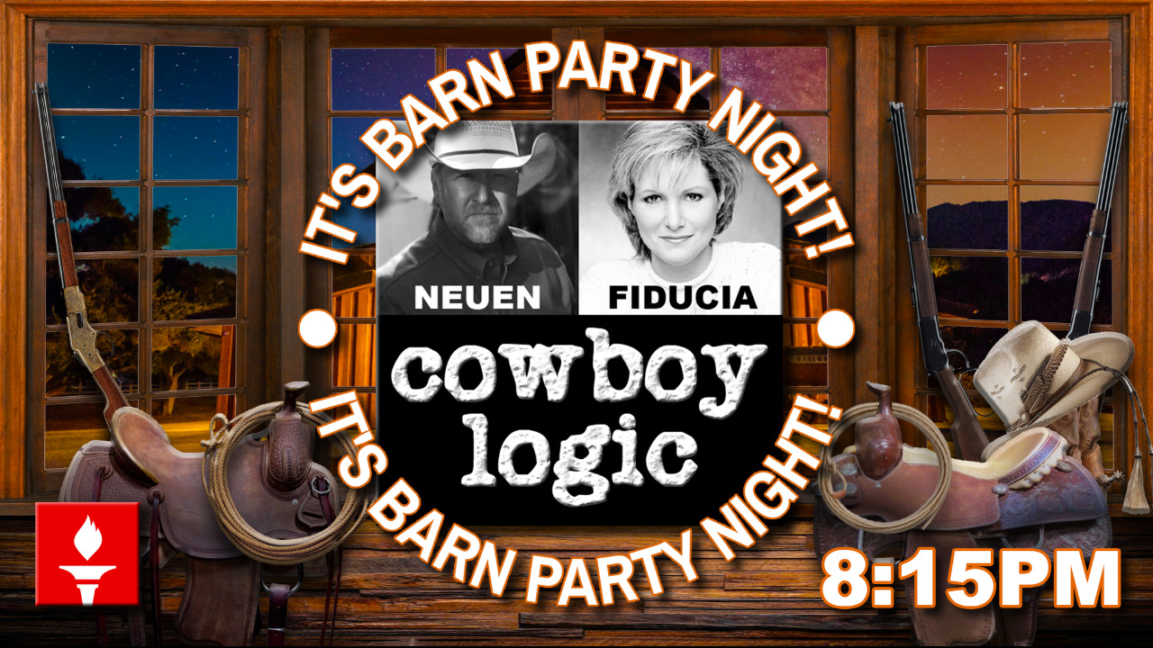 Join us for the Cowboy Logic GETTR THURSDAY Night "Barn Party" at 8:15PM ET right here on @GETTR! @GETTRLive @JasonMillerinDC @Bobby_Levy @DonnaFiducia @harrisrobinette @sonnyjoynelson @helpstophate @RealRonPhillips @realamvoice 