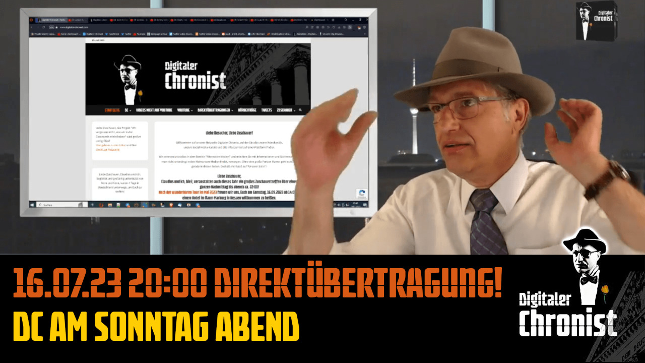 Aufzeichnung vom 16.07.23 Direktübertragung! DC am Sonntag Abend