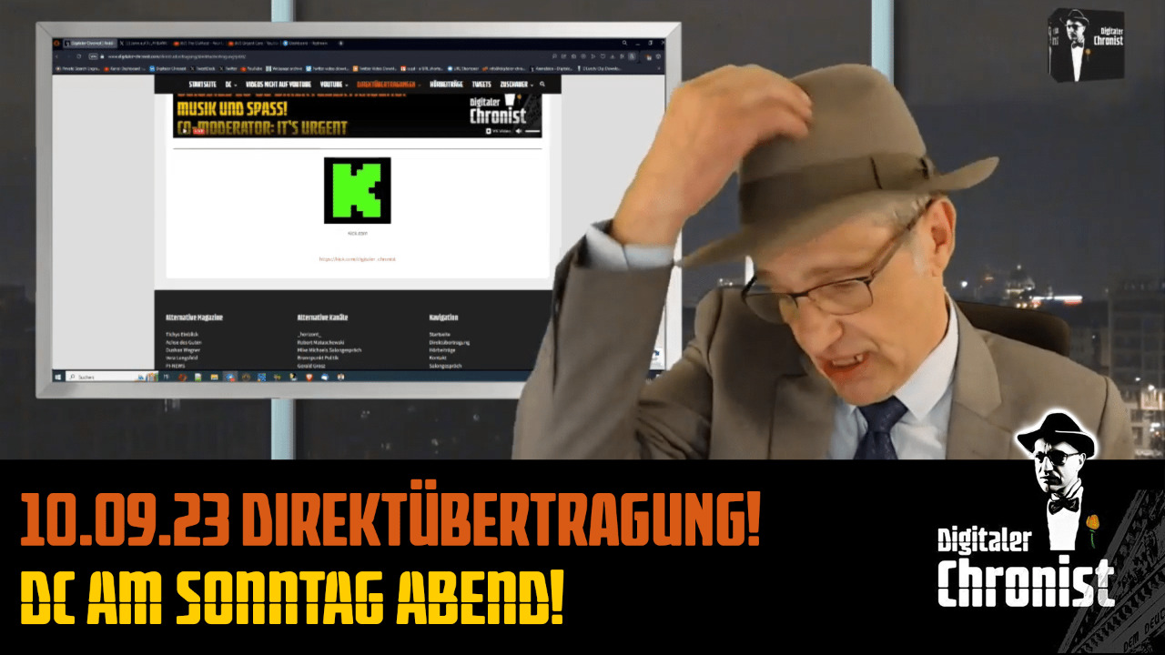 Aufzeichnung vom 10.09.23 Direktübertragung! DC am Sonntag Abend!