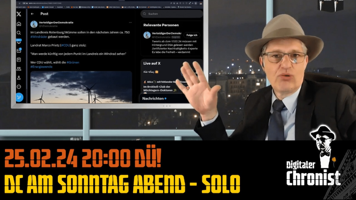 Aufzeichnung vom 25.02.24 DÜ! DC am Sonntag Abend - Solo