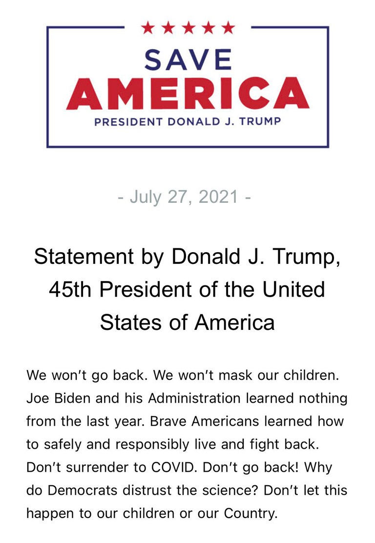 #presidenttrump statement!