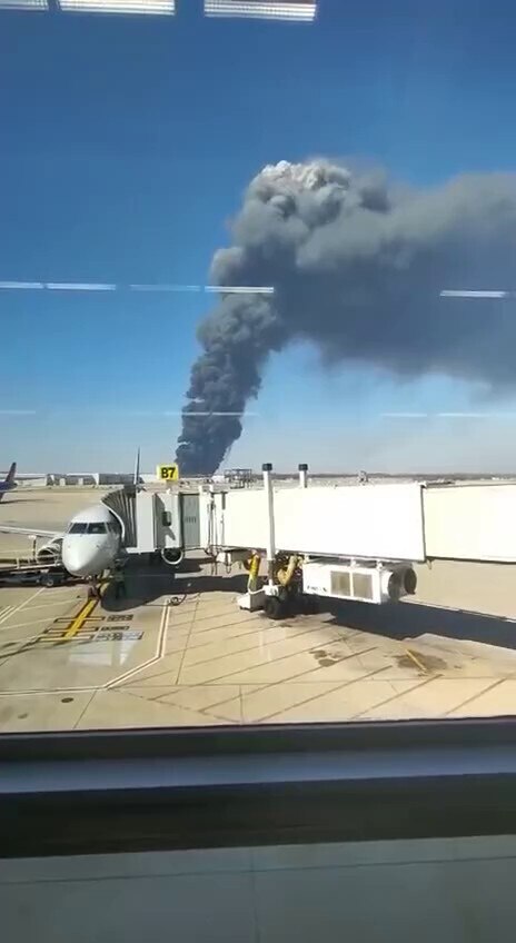 BREAKING - Large fire reported at Walmart distribution center near Indianapolis airport, Indianapoli...