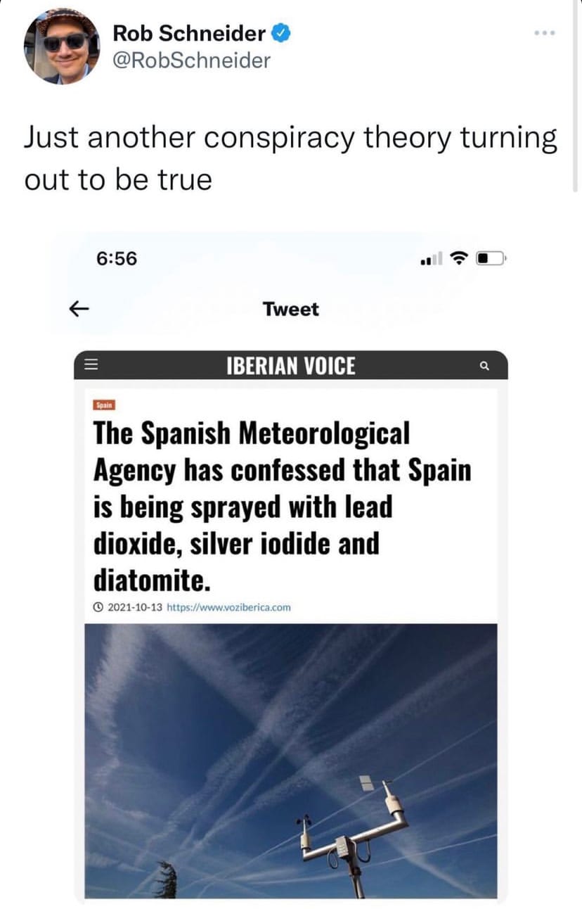 @RobSchneider Is 💯 about this one. I’ve been an anti-Geoengineering Activist since 2006 and it’s wh...