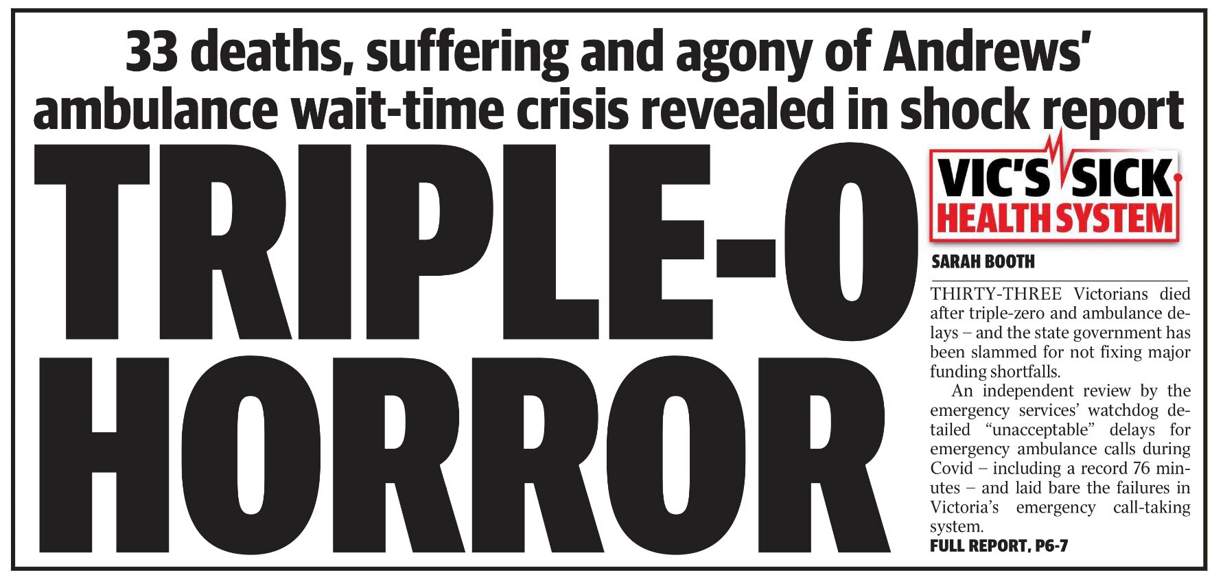 We have a serious problem in Victoria, 000 emergency assistance calls are taking too long to be answ...