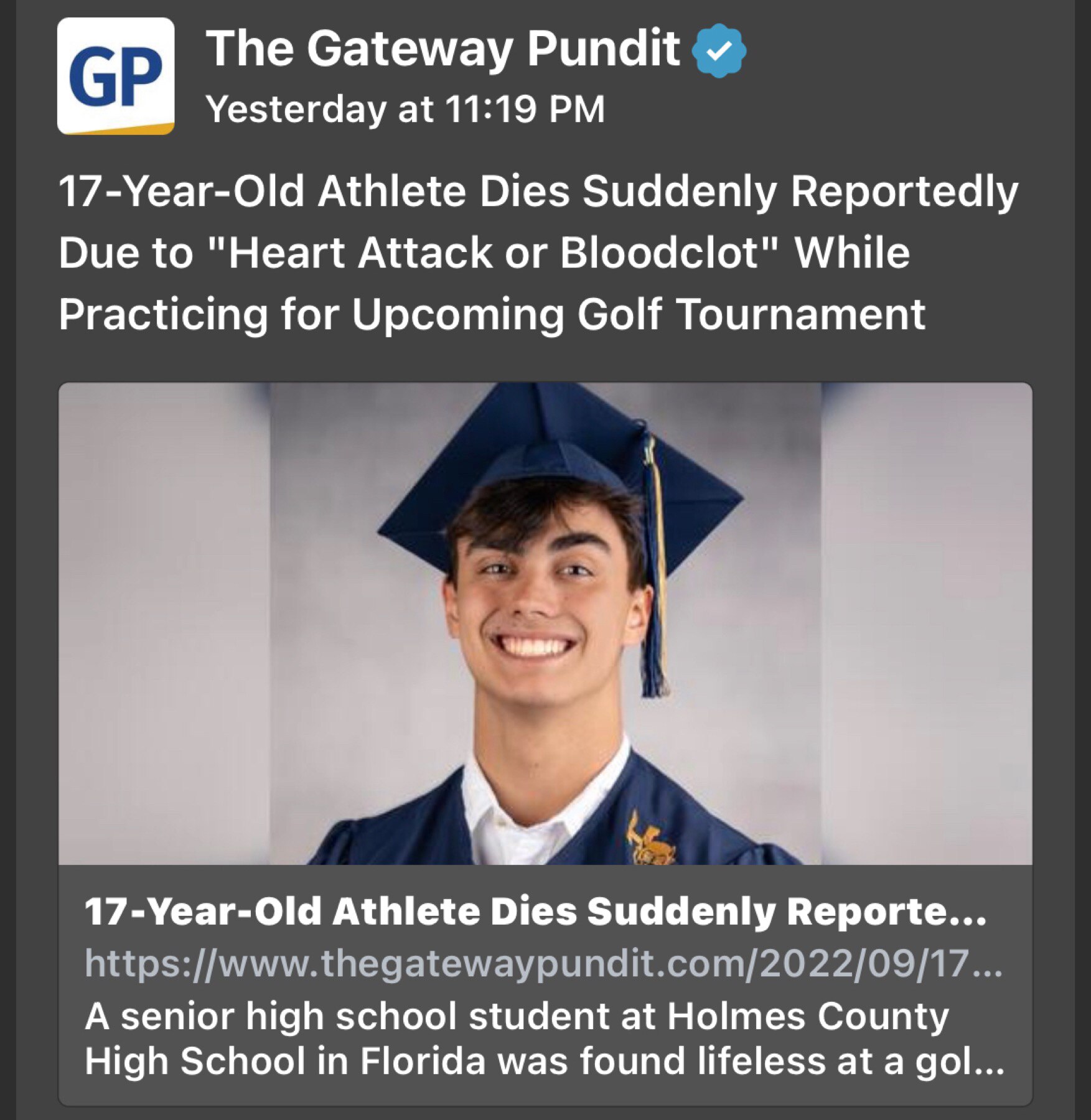 @warroom #vaccinesarepoison #bioweapons 
#florida #golfer 17-Year-Old Athlete Dies Suddenly Reportedly Due to...