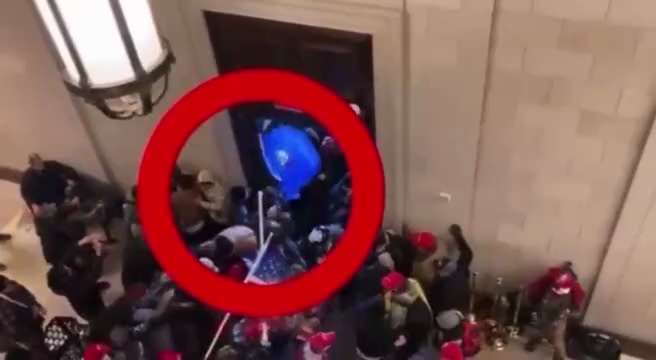 Nothing to see here

Just a guy wearing an earpiece physically forcing people inside the Capitol on ...
