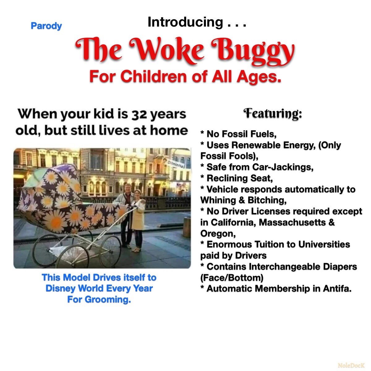 NoleDocK 🇺🇸🍊🇺🇸 on GETTR : Woke Buggy Coming Out in 2024.