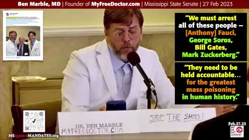 BILL GATES AND ANTHONY FAUCI MUST BE ARRESTED AND HELD ACCOUNTABLE, SAYS BEN MARBLE, MD