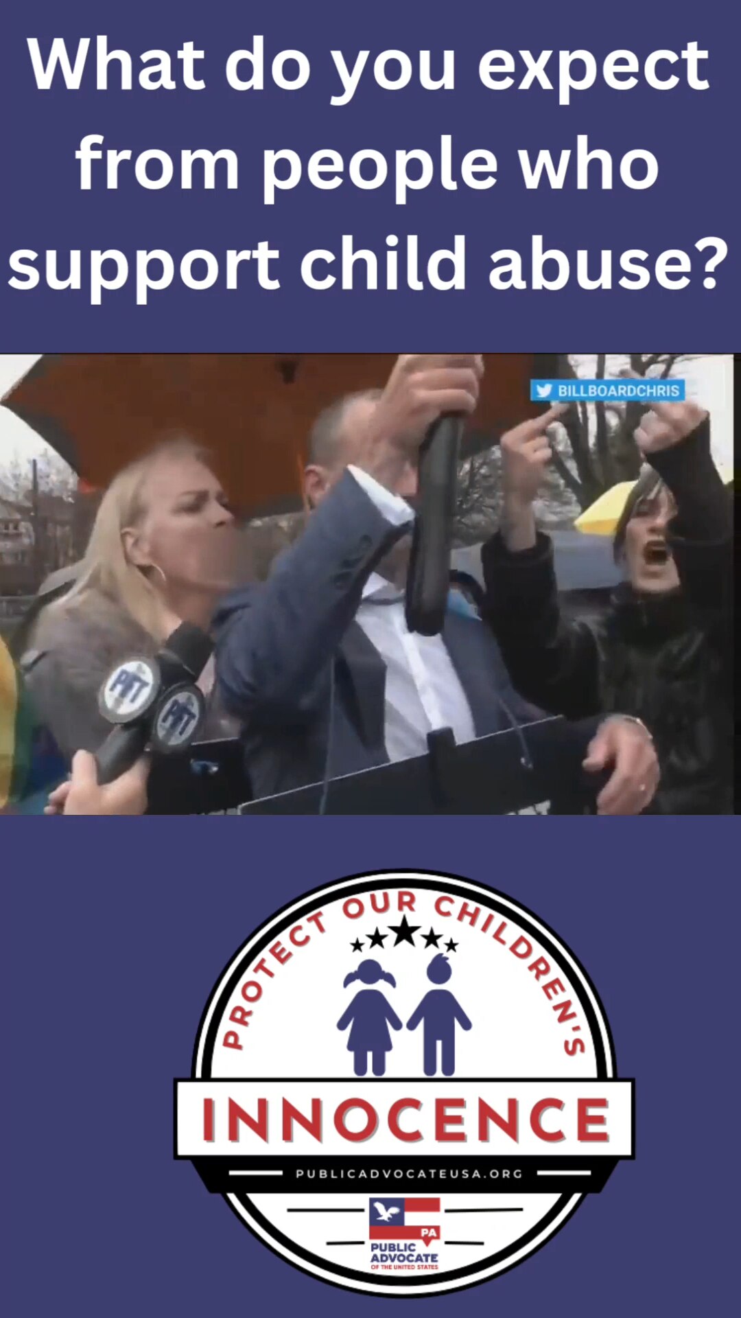 This is expected from people who support child abuse, what is not expected is the police being on th...