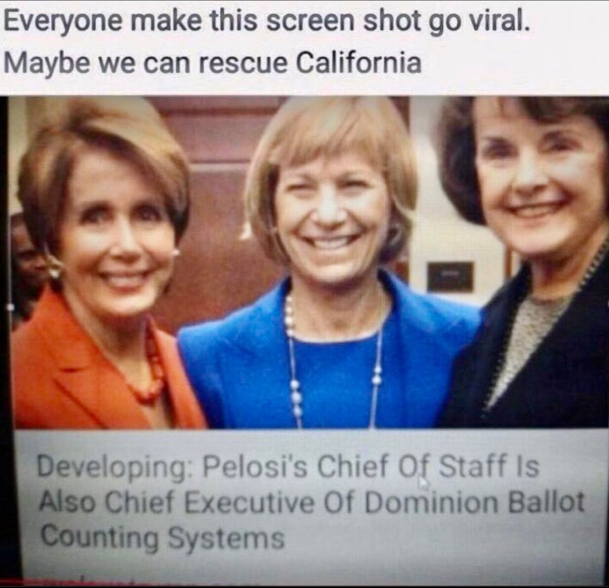 Crazy Nancy and her Nephew Gavin Newsom make use of Dominion 