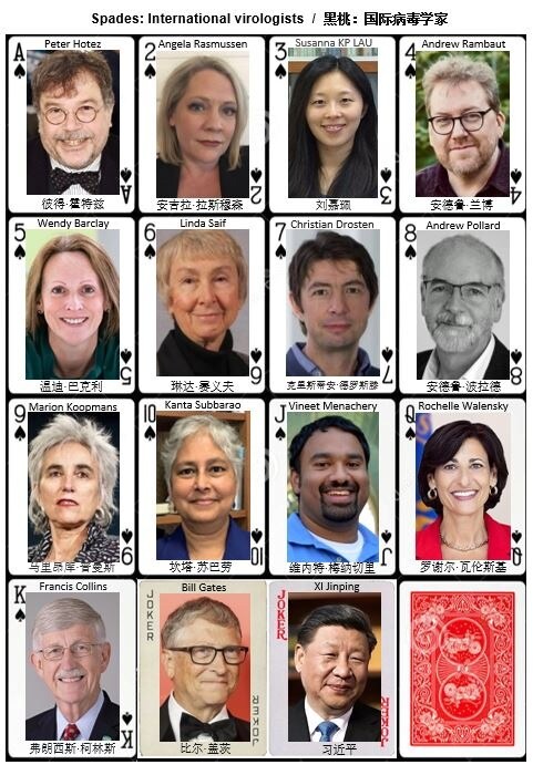 上传第3副毒王扑克牌。
七哥说，灭共靠病毒溯源和国内经济崩塌。

我用扑克牌的形式，揭露中共蓄意制造病毒、提前研发解药和疫苗的真相，还有控制科学界尤其是世界的病毒学家为中共洗地、掩盖病毒真相的事实。抛...