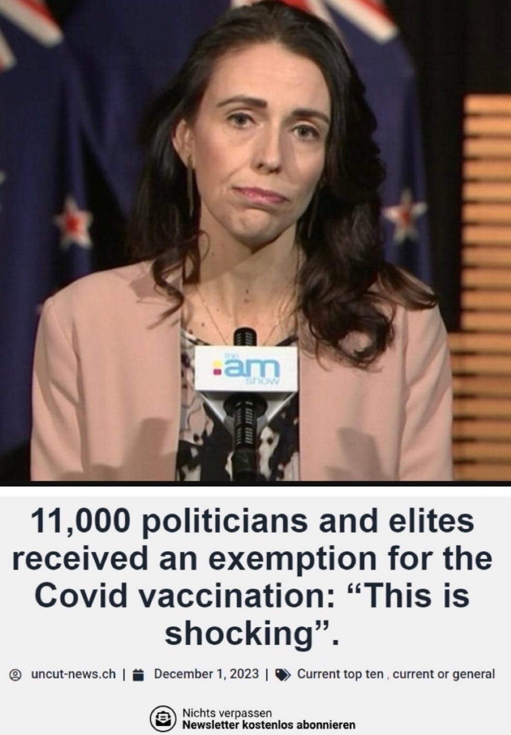WEF Dictator Jacinda Ardern did not take the ‘vaccine’ that killed her own Citizens. Instead, she fl...