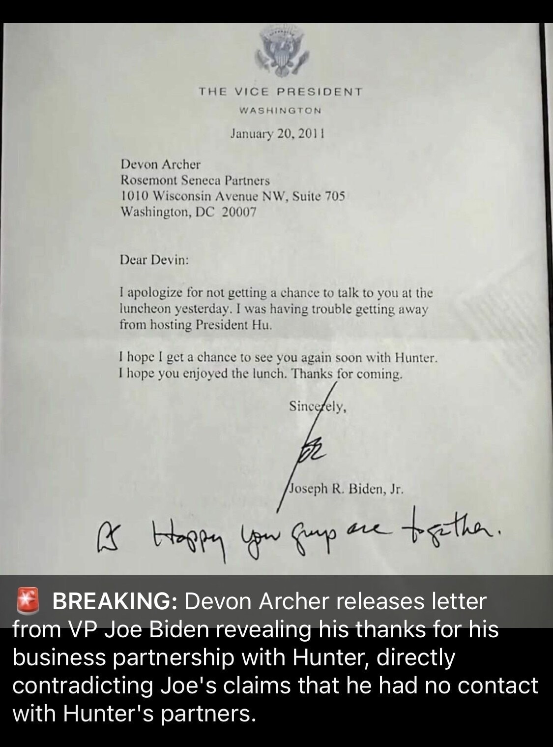 This looks like Vice President Biden was involved with Hunters business. 