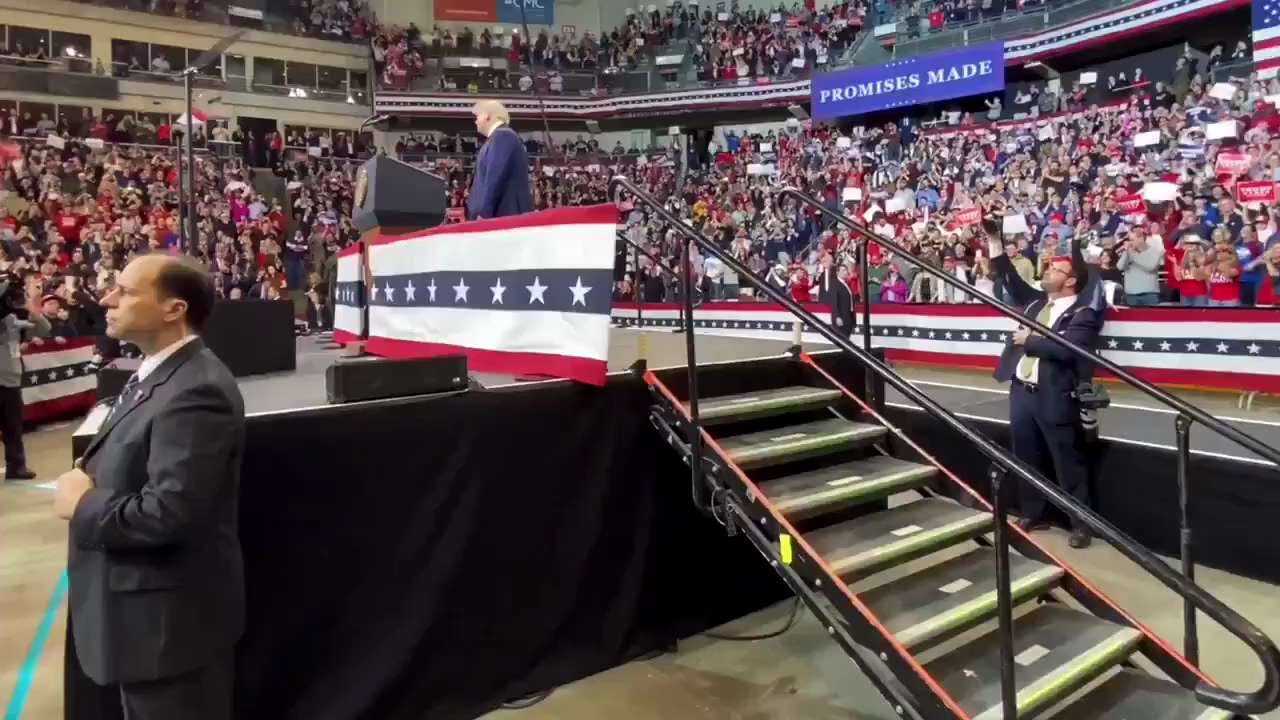 "Fake news and paid shills are having another panic attack when they see the crowd size of Trump, af...