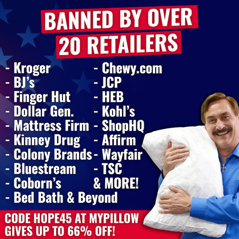 Mike is a PATRIOT! He is continuing to take the fight for election integrity head on!
Support him and his amazing company MyPillow DIRECTLY at MyPillow.co