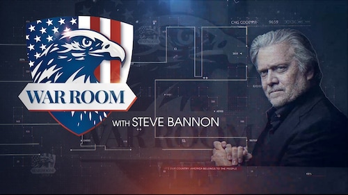 Welcome to the War Room. Steve Bannon and special guests bring you the most important news from around the world. Watch LIVE on Real America’s Voice, seven days a week at 10:00 AM EST and again at 5:00 PM EST on Weekdays.
Visit WR show archive: https://americasvoice.news/playlists/the-war-room/
TEXT "warroom" to 75802 to get exclusive War Room updates.

ALSO WATCH US LIVE ON PLUTO: https://bit.ly/plutorav

🚨SUBSCRIBE TO OUR SUBSTACK: https://realamericasvoice.substack.com
🔥GET YOUR RAV GEAR: https://realamericasvoice.launchcart.store/
🔗VISIT RAV NETWORK LINKS: https://linktr.ee/realamericasvoice
📢JOIN OUR COMMUNITY: https://rav.social
