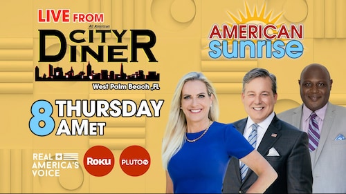 Today, American Sunrise show hosts, Ed Henry, Karyn Turk, and Terrance Bates are LIVE on location from the All American City Diner in West Palm Beach Florida today at 8 AM. EST.
Catch past shows: https://americasvoice.news/playlists/american-sunrise/
SUBSCRIBE: https://realamericasvoice.substack.com
JOIN: RAV.social
GET RAV GEAR: https://realamericasvoice.launchcart.store/
