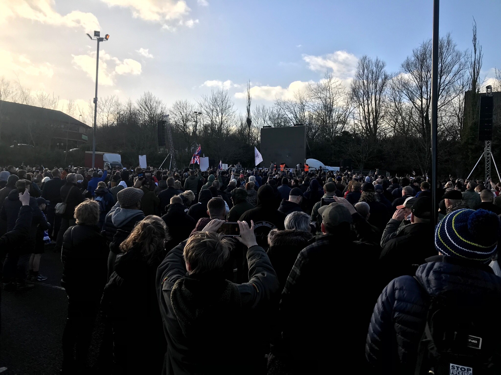 Thousands at the Tommy Robinson event in Telford to show his film The Rape of Britain. 