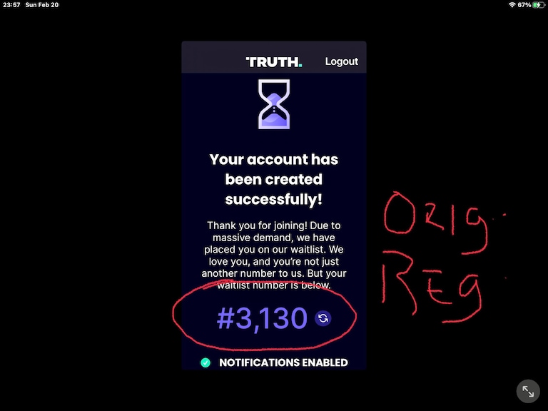 Ok…a little wait with early registration.